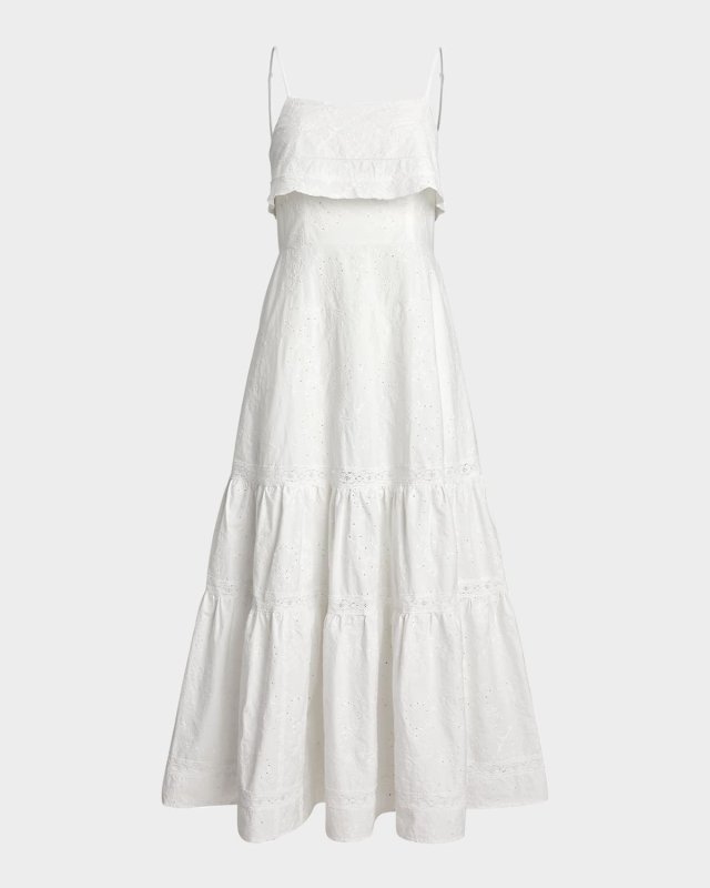 Cotton Eyelet Tiered Maxi Dress